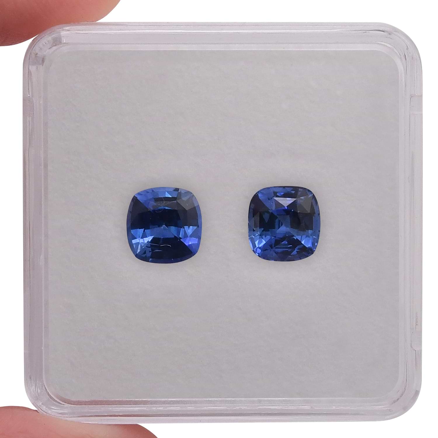 3.89 Carat Blue Cushion Sapphire