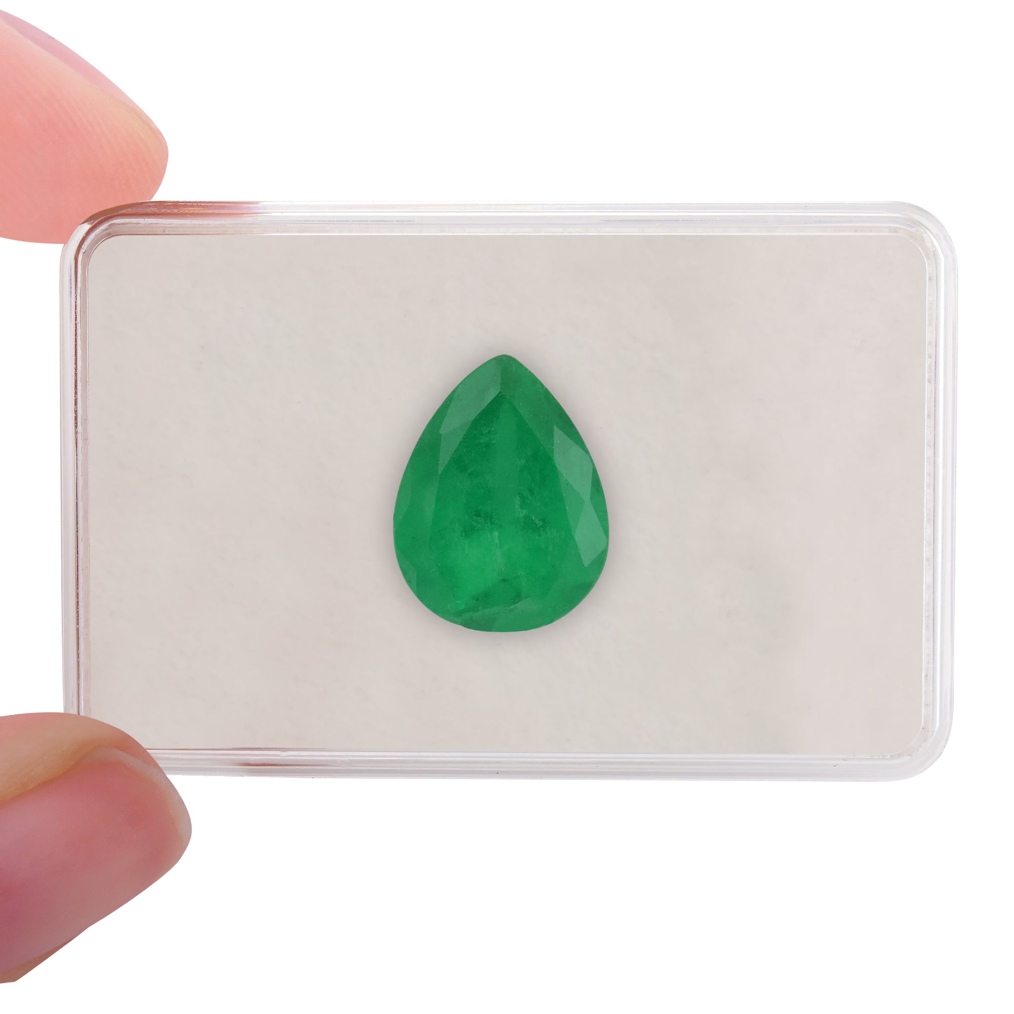 11.92 Carat Green COLOMBIAN Pear Emerald | LEIBISH