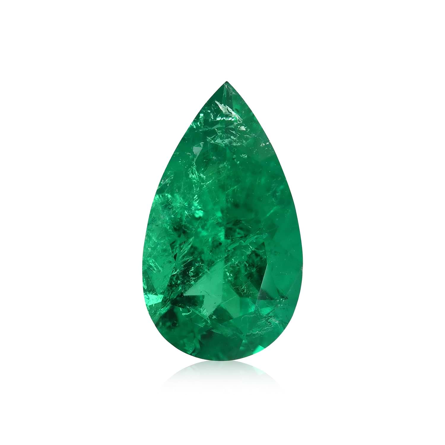 1.09 Carat Green COLOMBIAN Pear Emerald CD