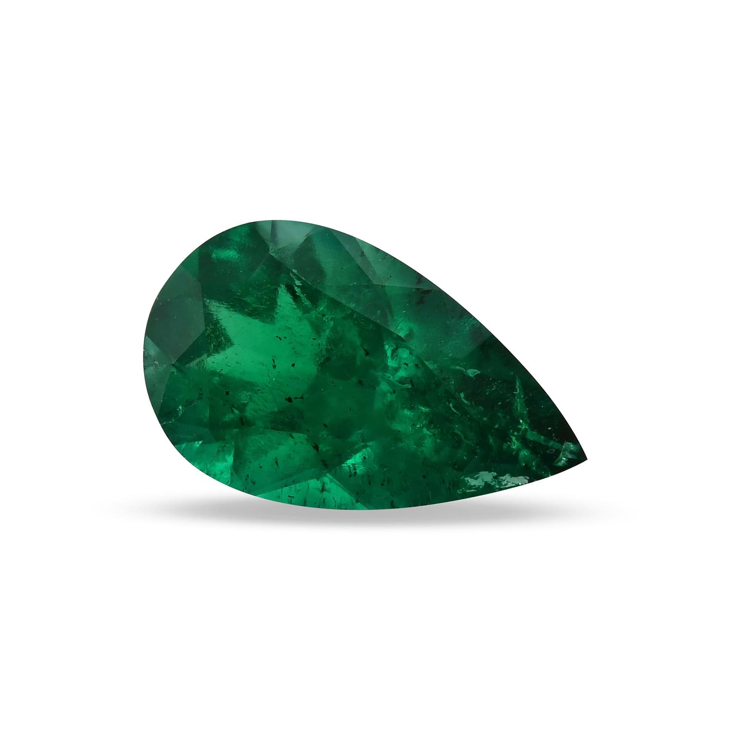 1.27 Carat Green COLOMBIAN Pear Emerald CD
