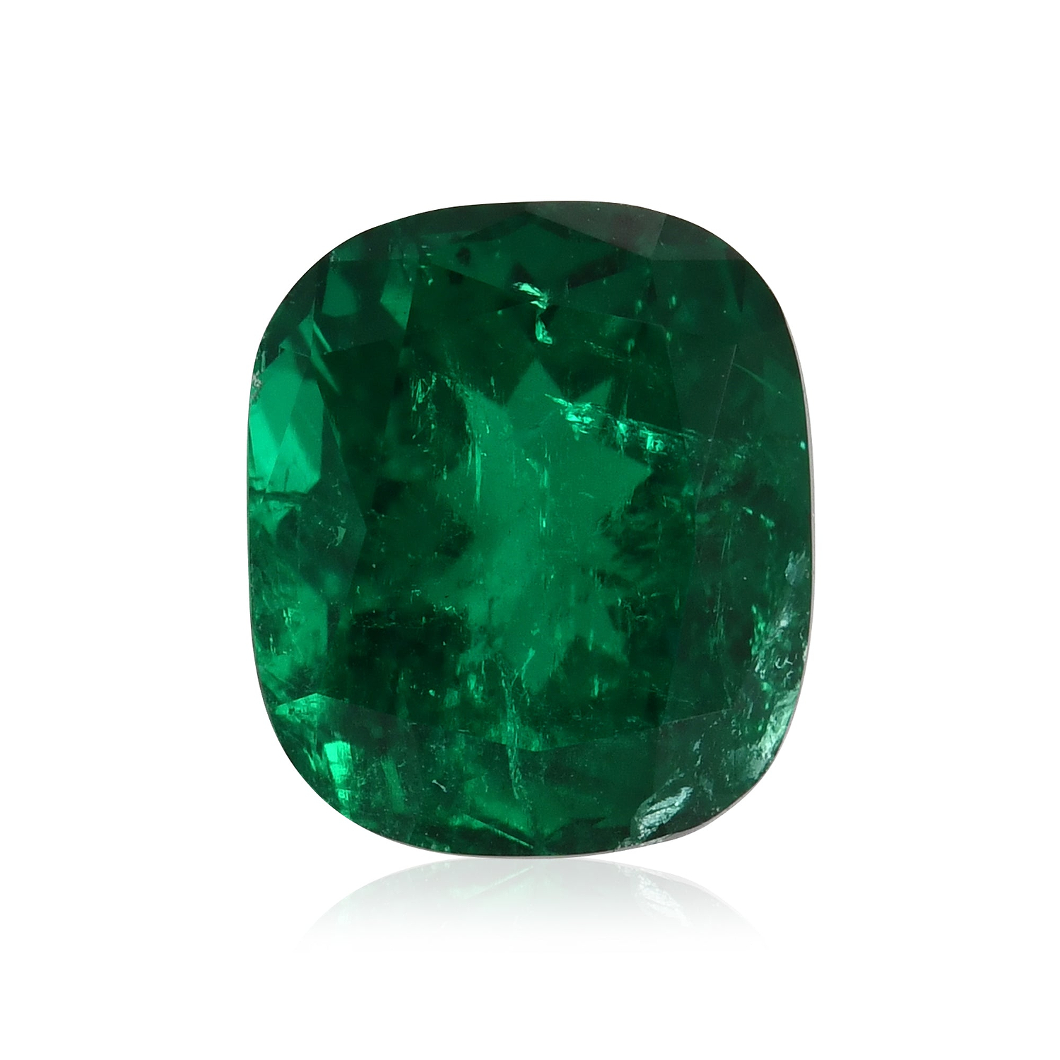 3.23 Carat Green COLOMBIAN Cushion Emerald AGL