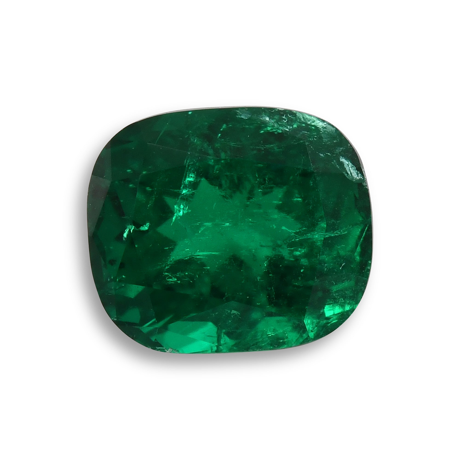 3.23 Carat Green COLOMBIAN Cushion Emerald AGL