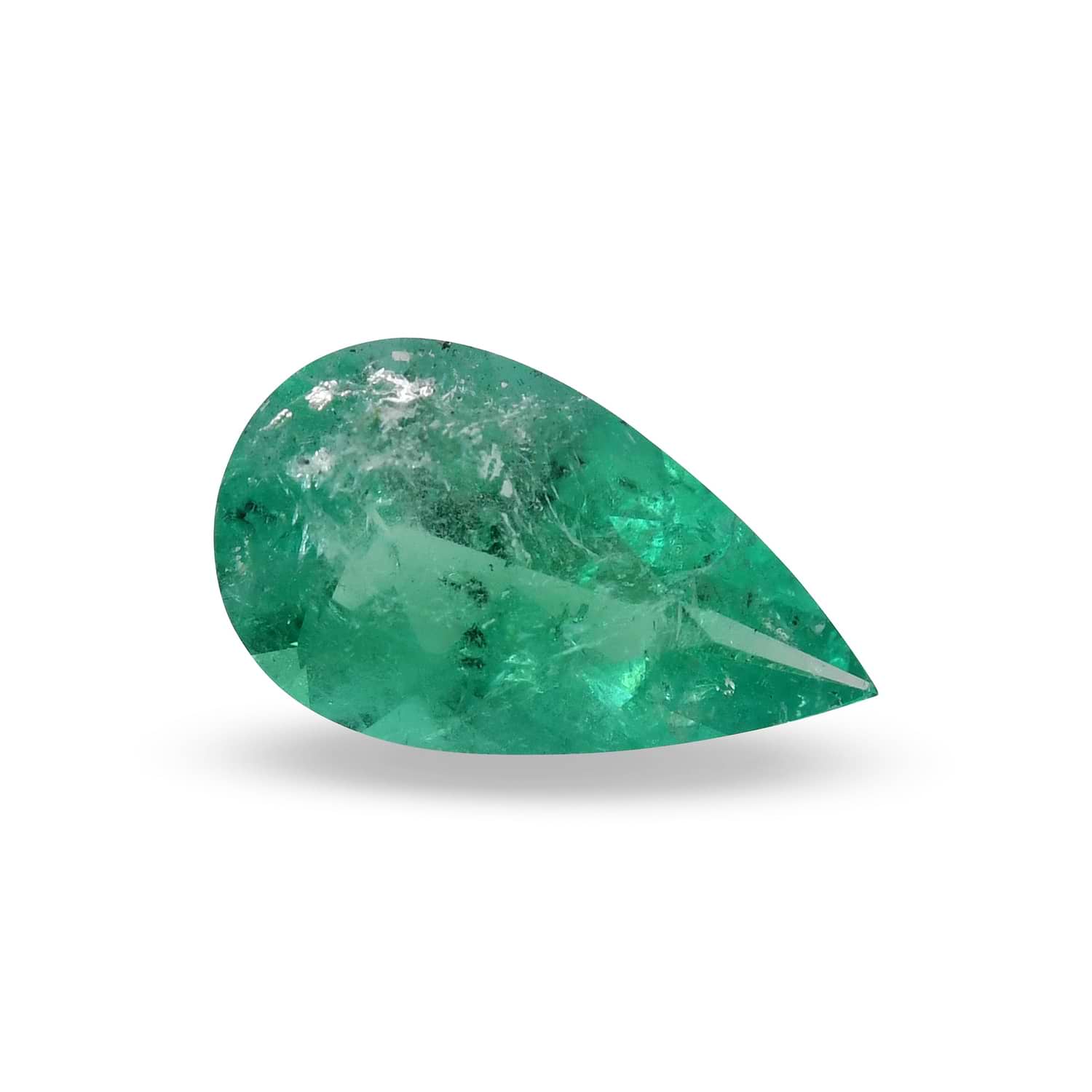 1.00 Carat Green COLOMBIAN Pear Emerald MUZO