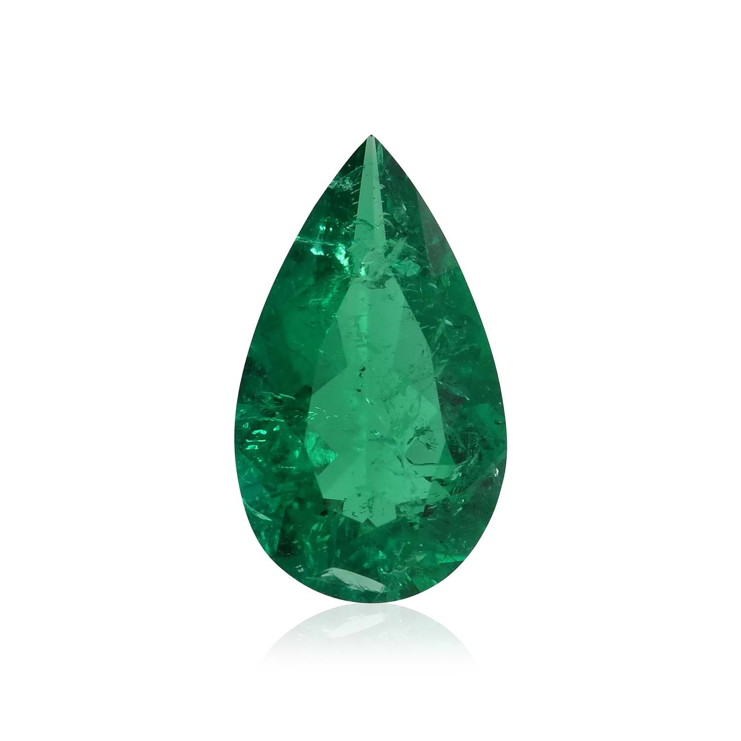 1.13 Carat Green COLOMBIAN Pear Emerald CD