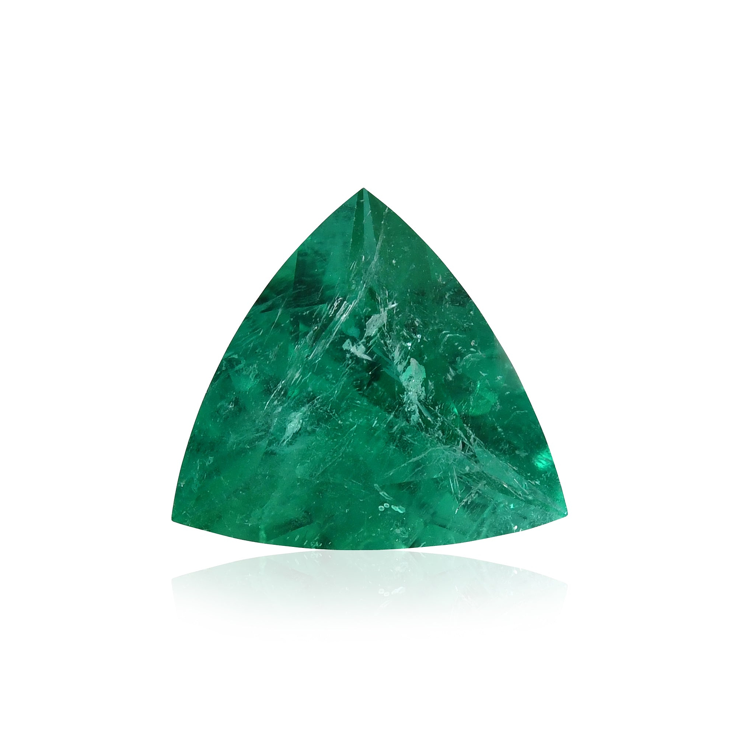 1.58 Carat Green COLOMBIAN Trilliant Emerald CD