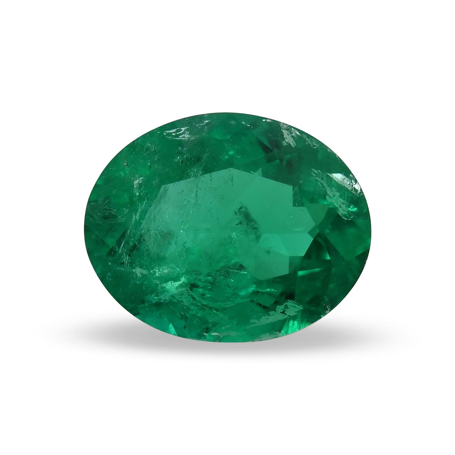 0.87 Carat Green COLOMBIAN Oval Emerald CD