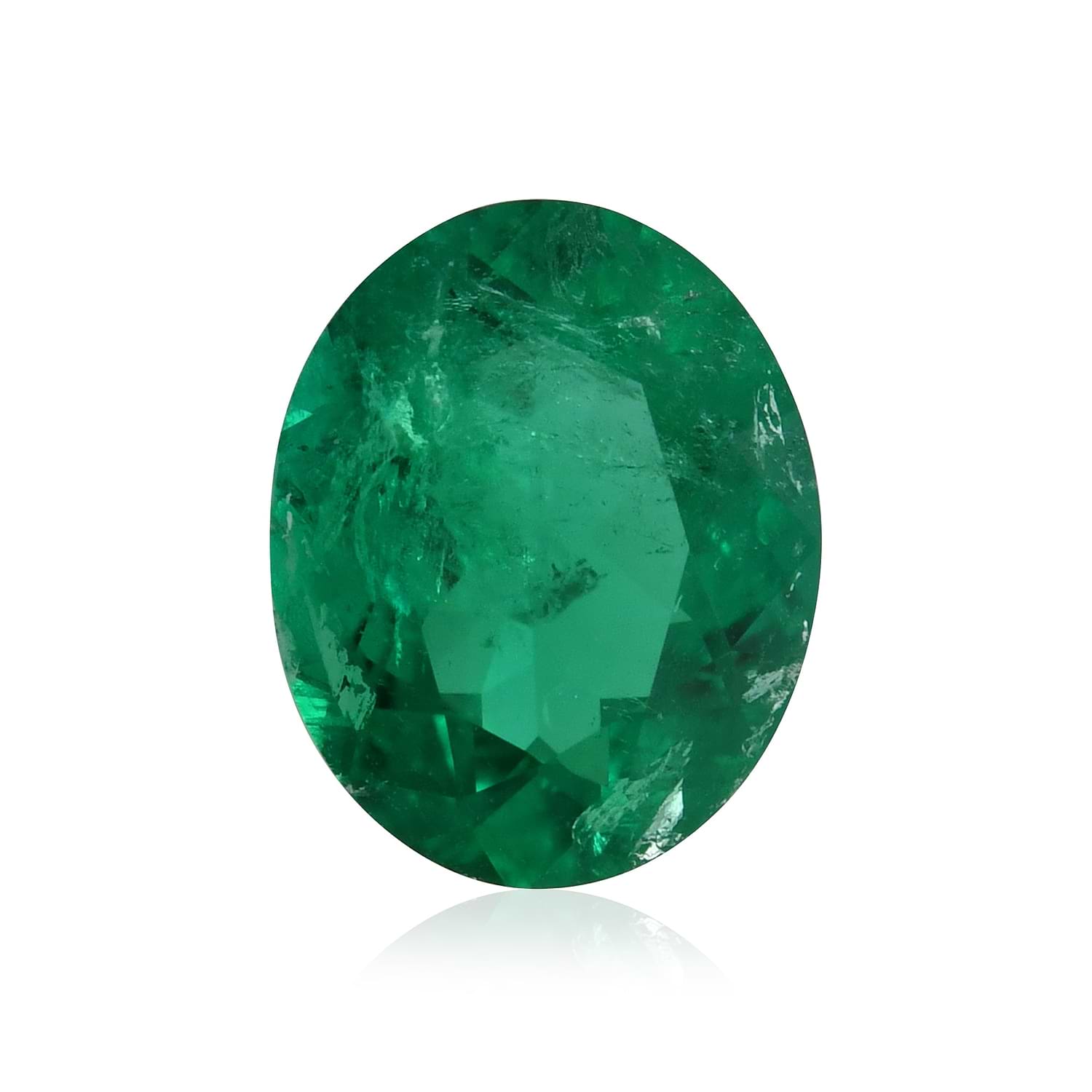 0.87 Carat Green COLOMBIAN Oval Emerald CD
