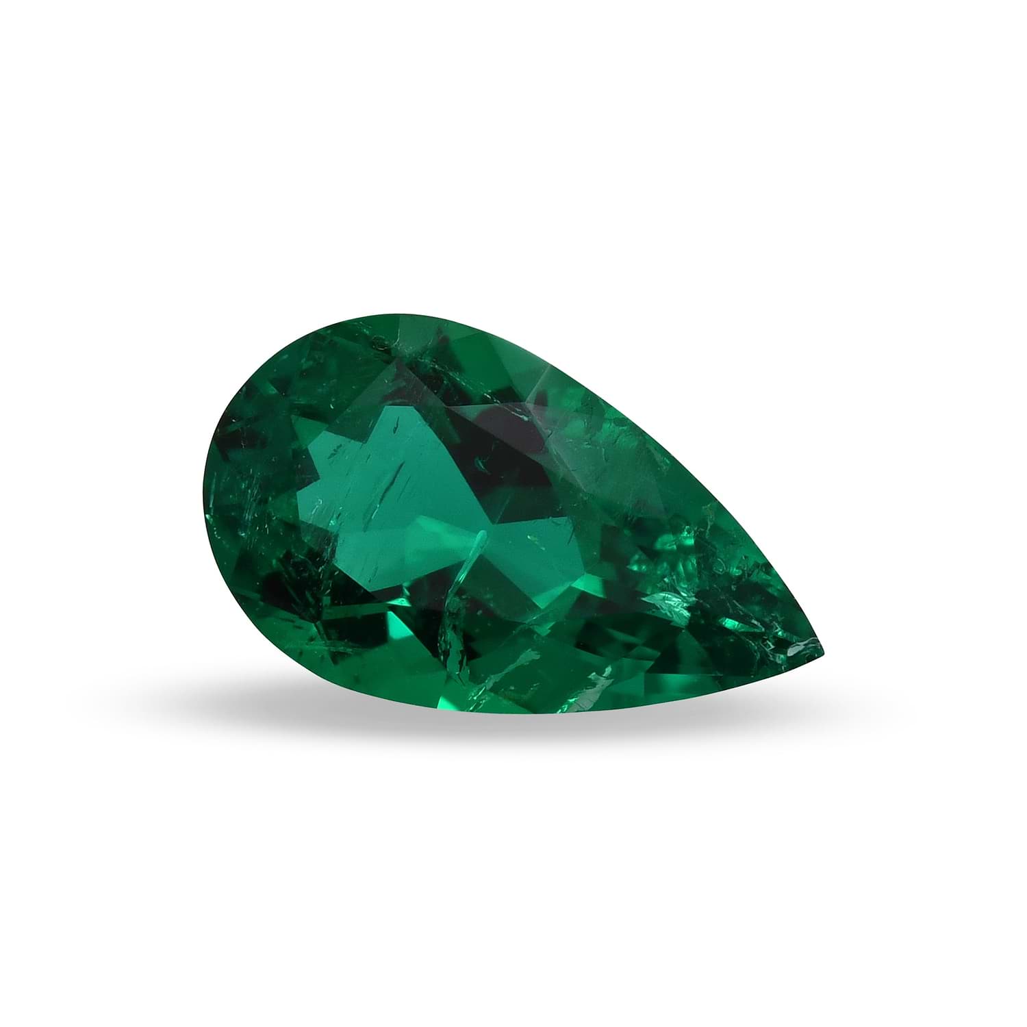 2.58 Carat Green COLOMBIAN Pear Emerald CD