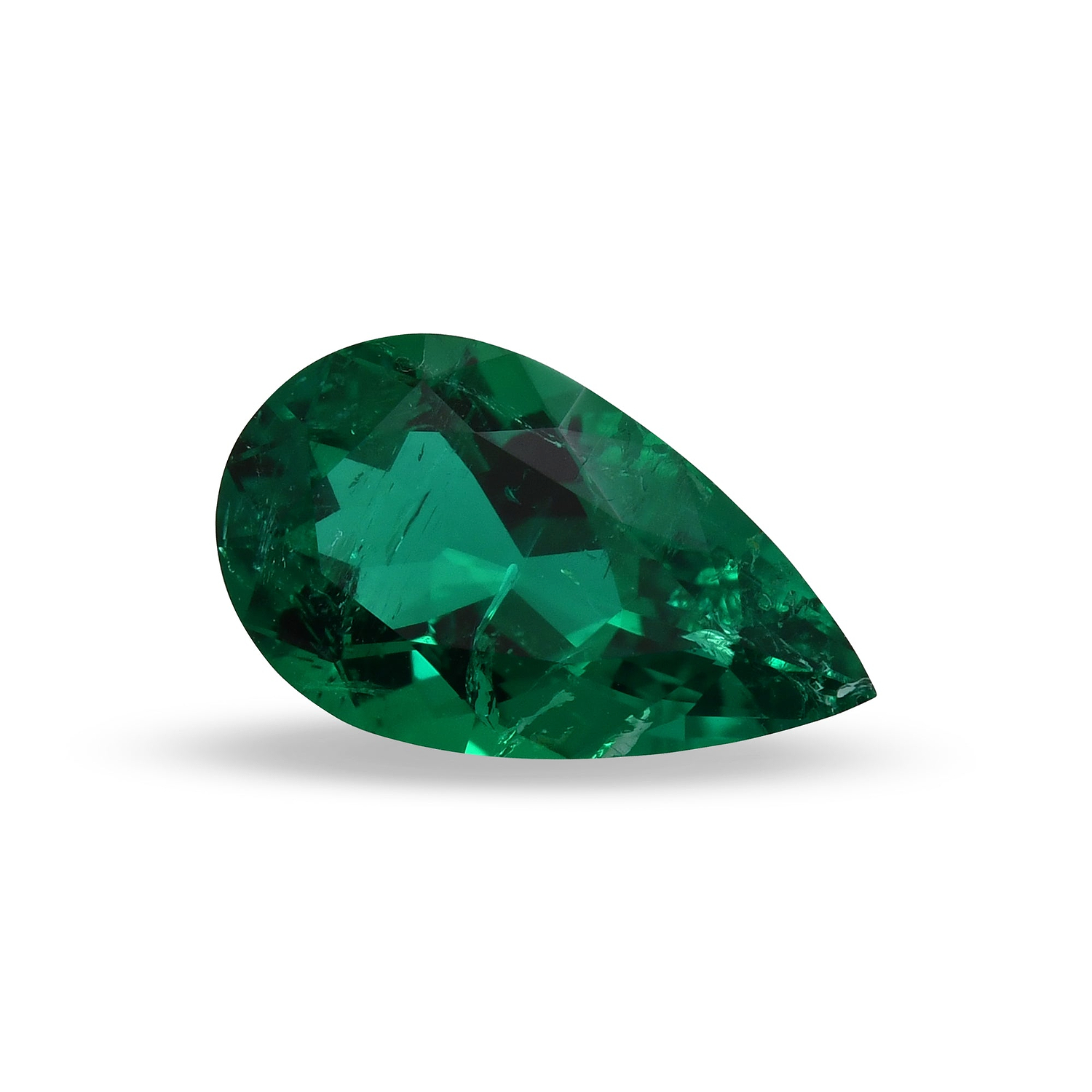 2.58 Carat Green COLOMBIAN Pear Emerald CD