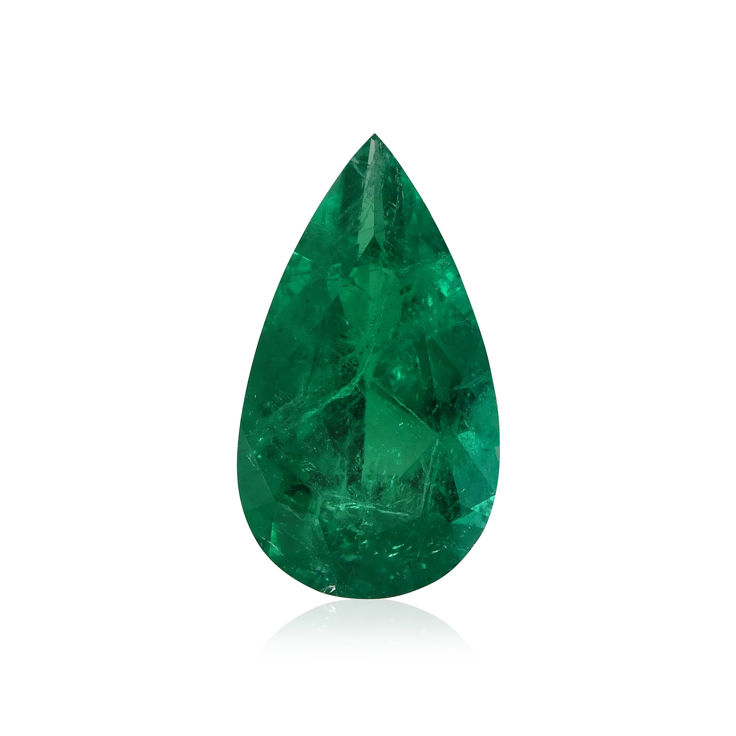2.65 Carat Green COLOMBIAN Pear Emerald CD