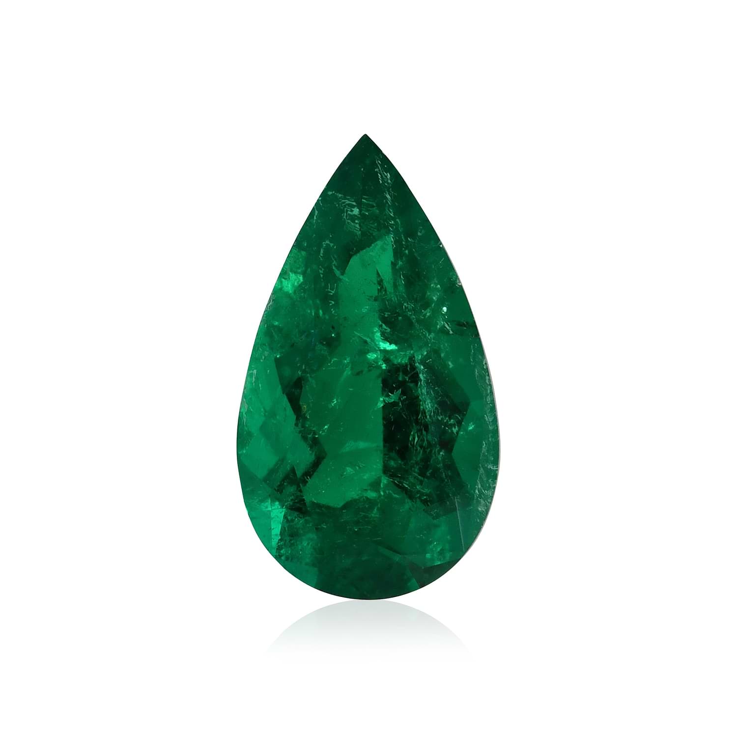 2.90 Carat Green COLOMBIAN Pear Emerald CD