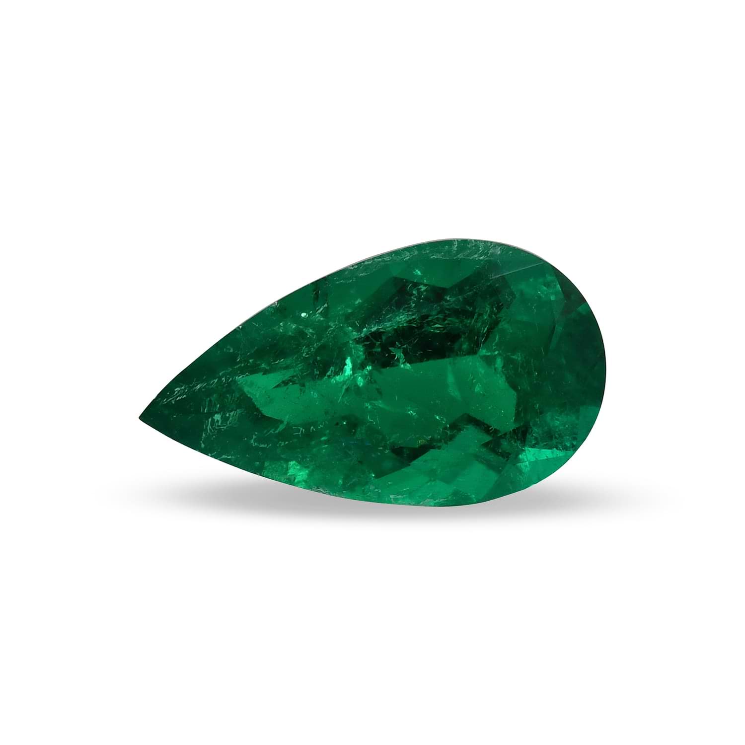 2.90 Carat Green COLOMBIAN Pear Emerald CD