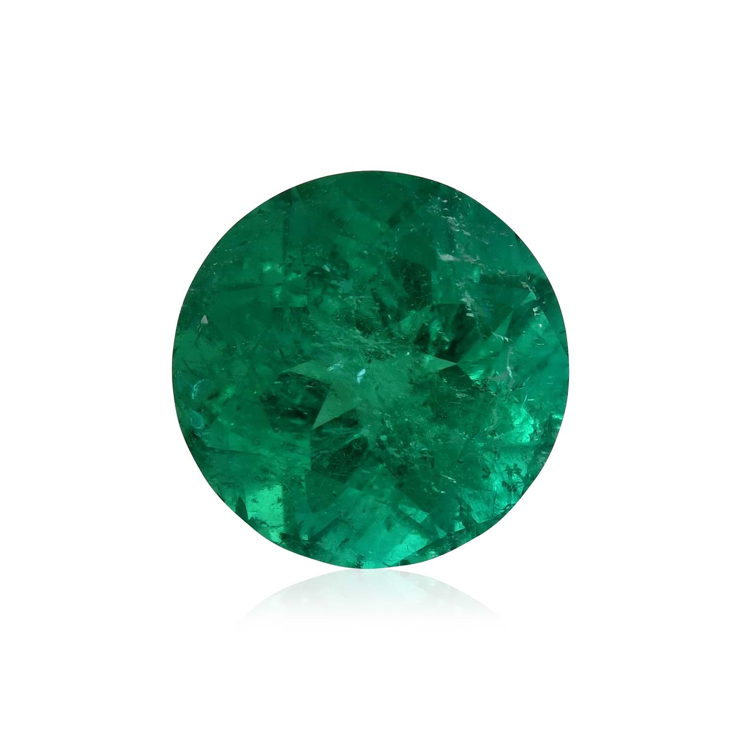 4.64 Carat Green COLOMBIAN Round Emerald CD