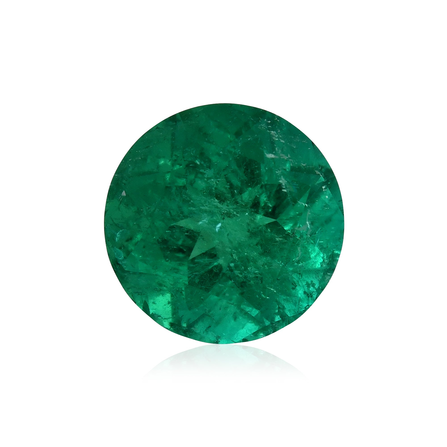 4.64 Carat Green COLOMBIAN Round Emerald CD