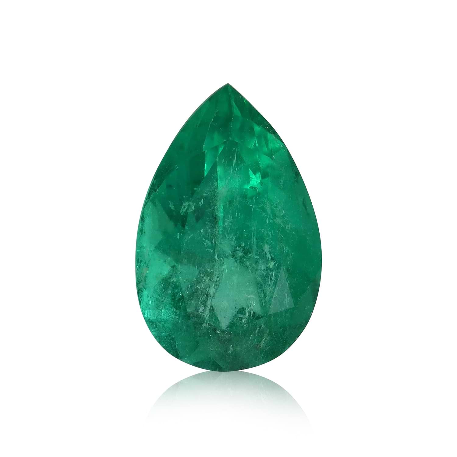6.93 Carat Green COLOMBIAN Pear Emerald CD
