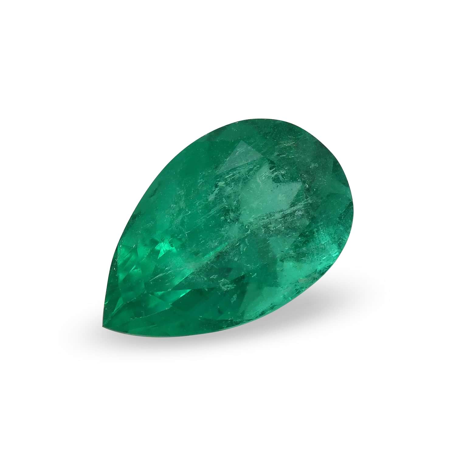 6.93 Carat Green COLOMBIAN Pear Emerald CD