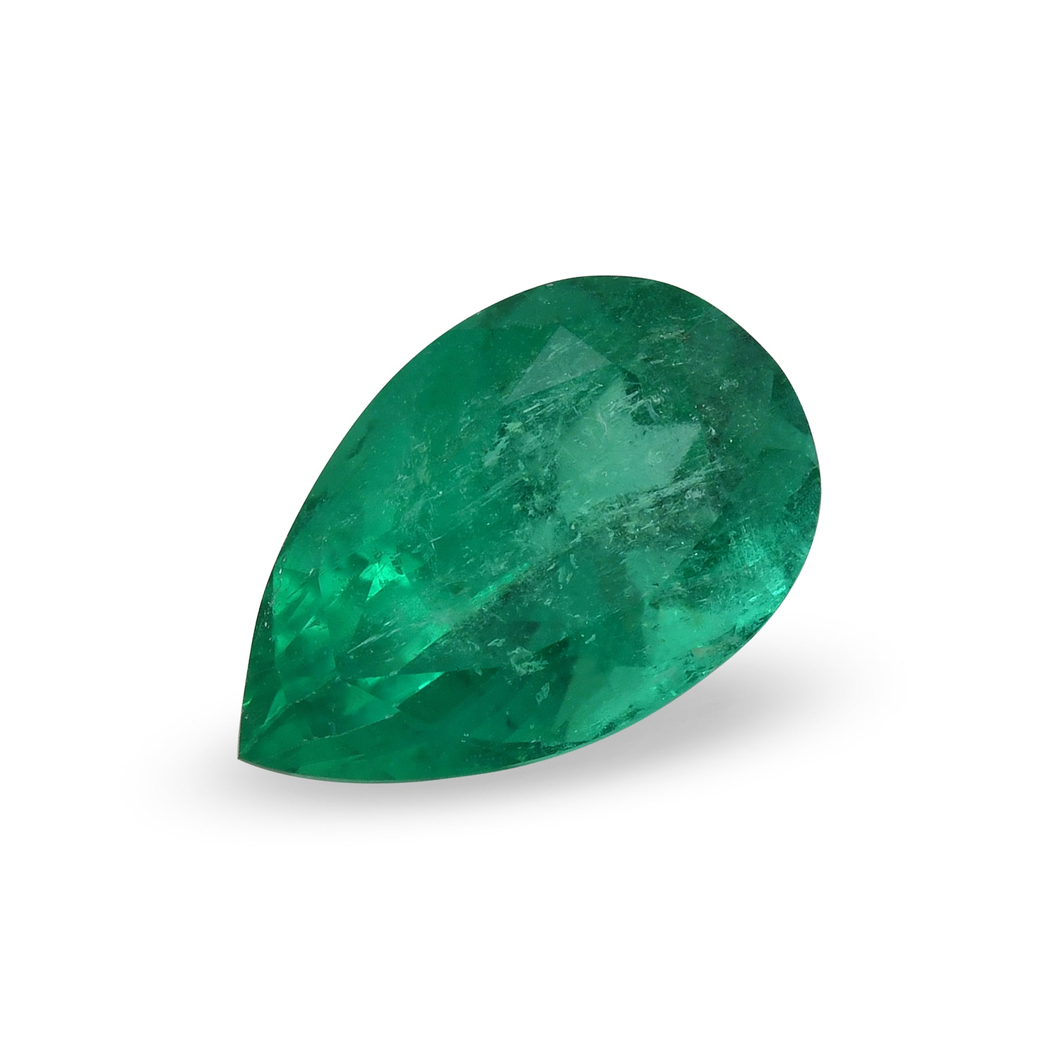 6.93 Carat Green COLOMBIAN Pear Emerald CD