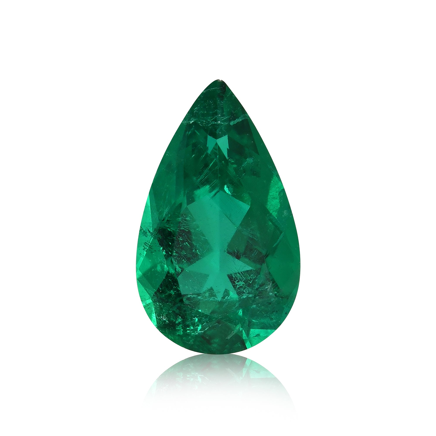 2.94 Carat Green COLOMBIAN Pear Emerald SSEF
