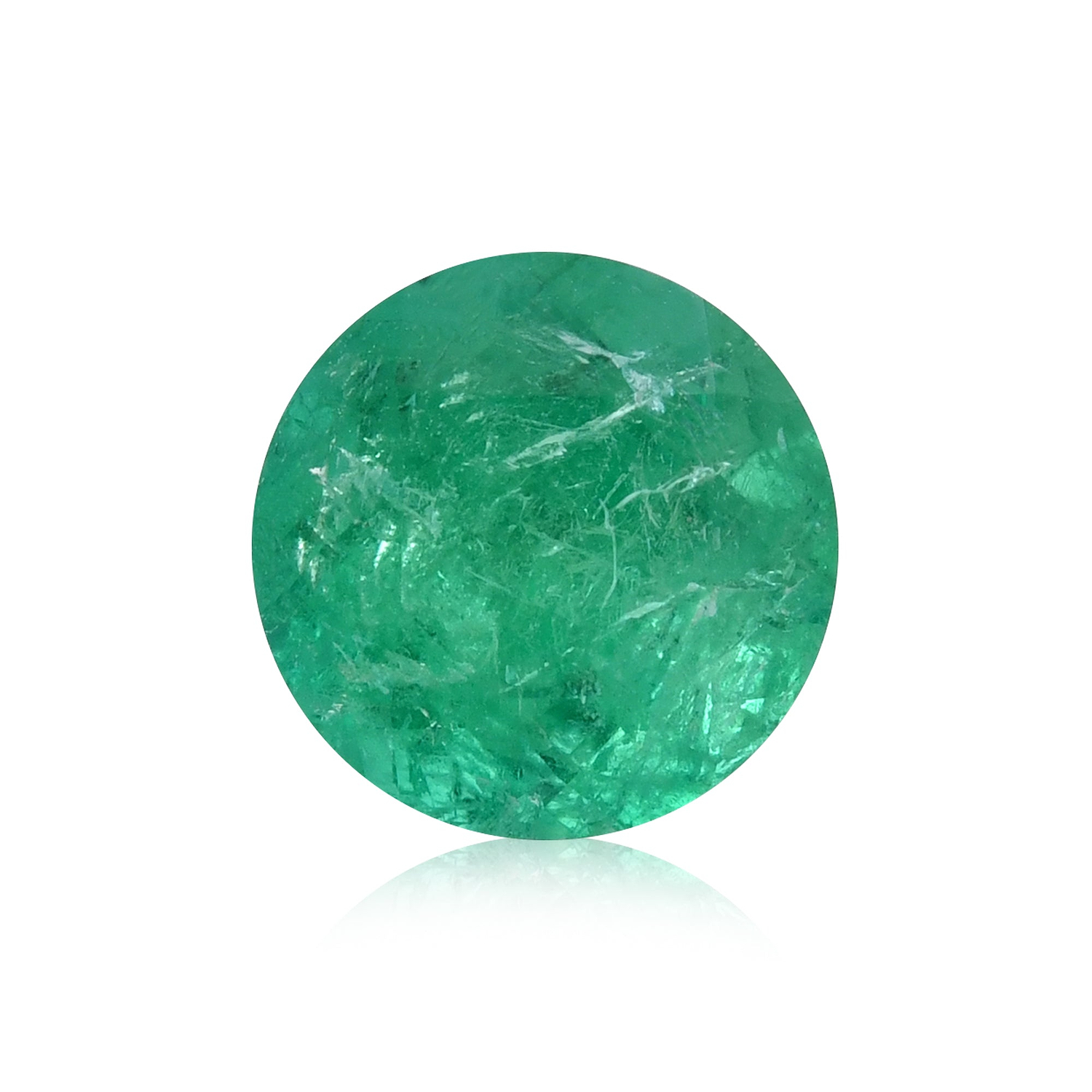 1.04 Carat Green COLOMBIAN Round Emerald MUZO