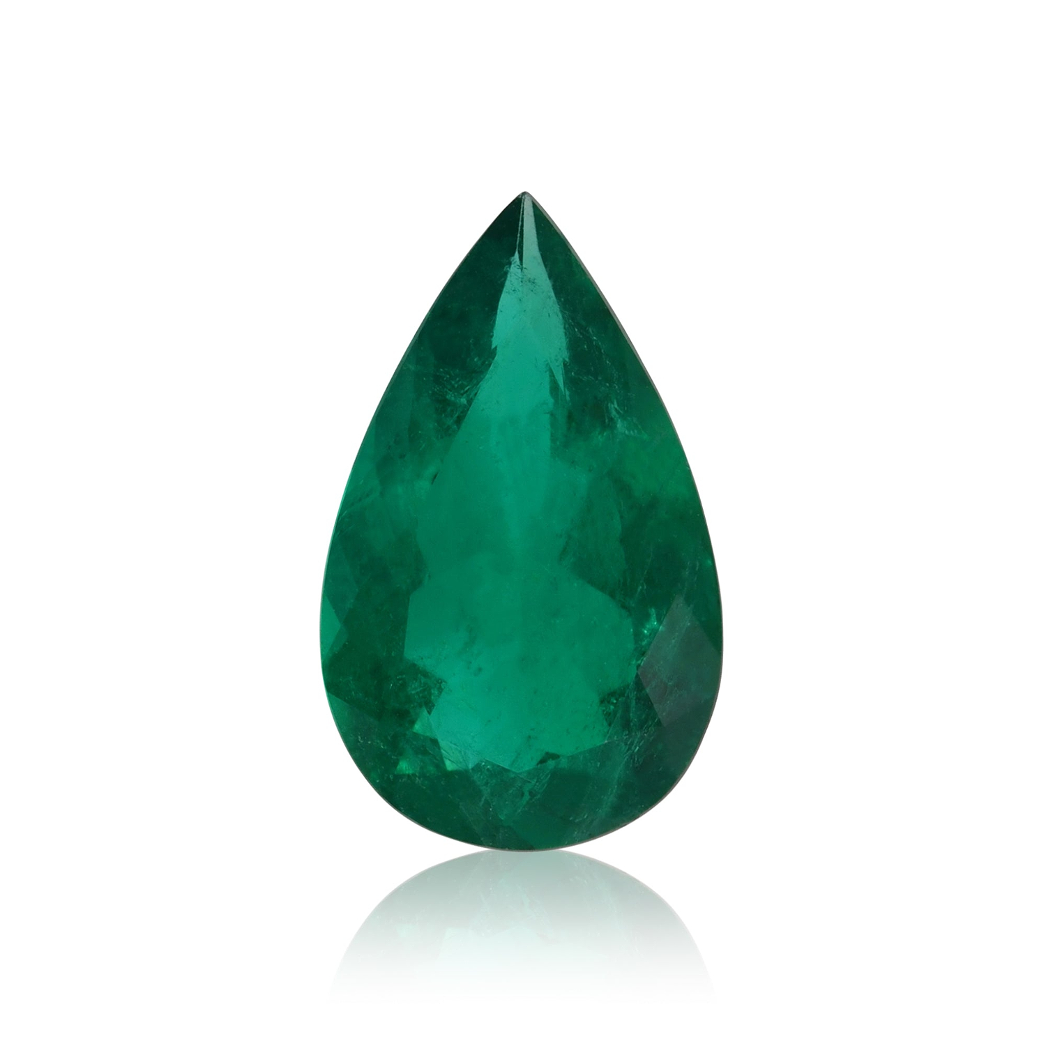 3.78 Carat Green COLOMBIAN Pear Emerald CD
