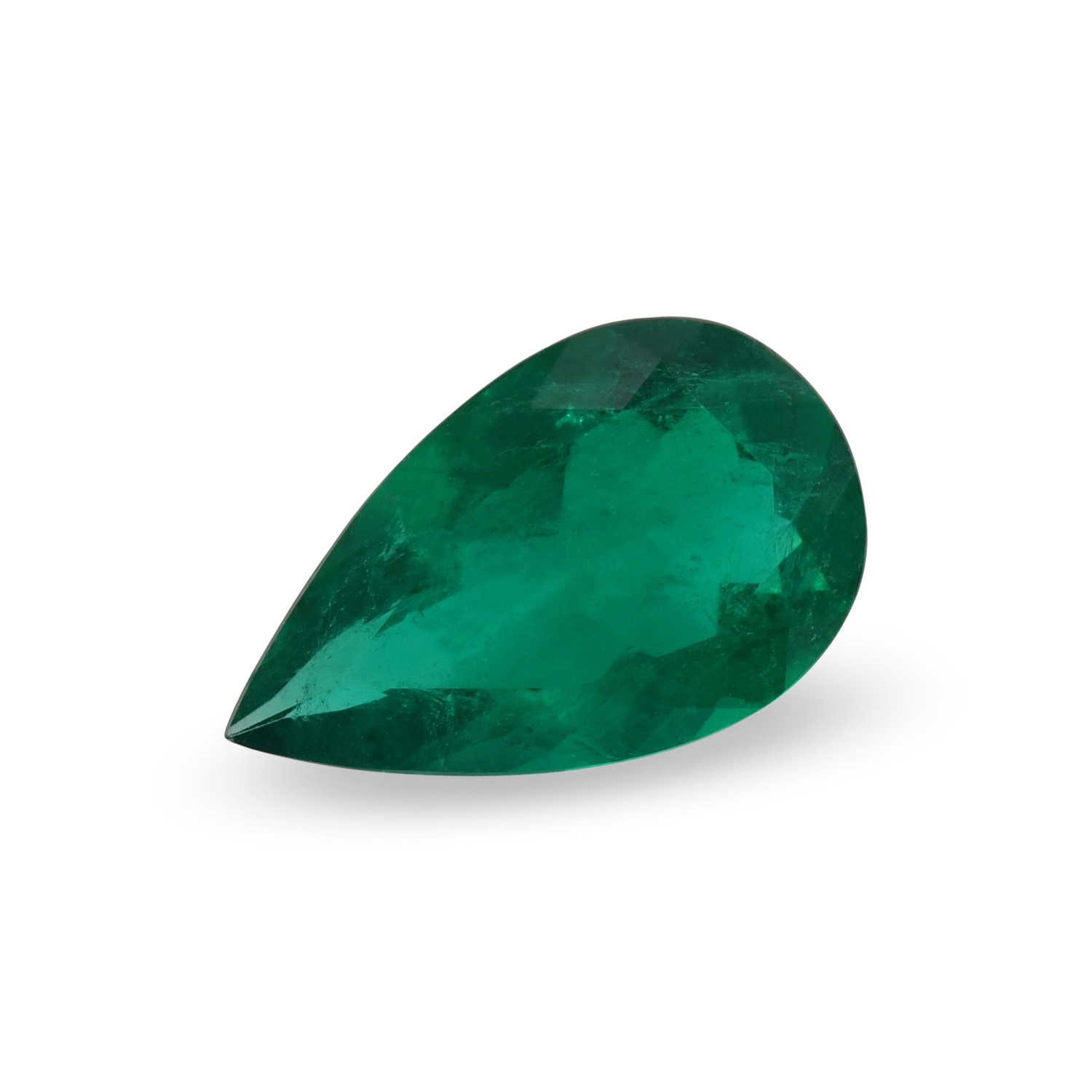 3.78 Carat Green COLOMBIAN Pear Emerald CD