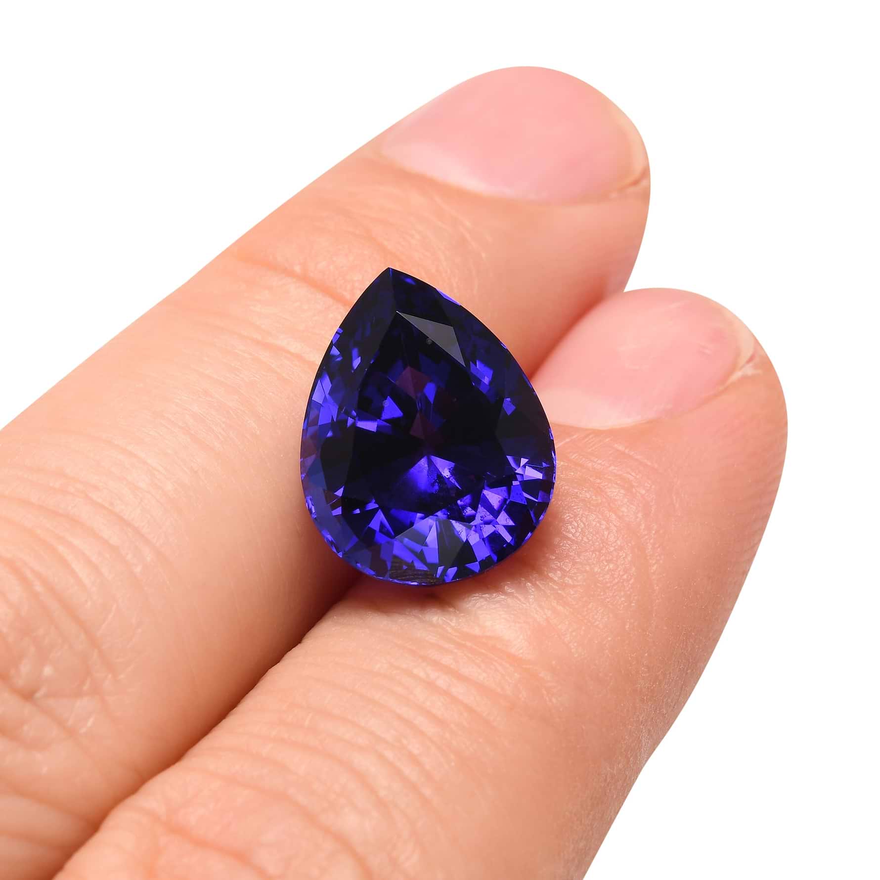 8 Carat Natural Tanzanite Gemstone - Pear Cut, Blue, Eye-Clean (GGI Certified)