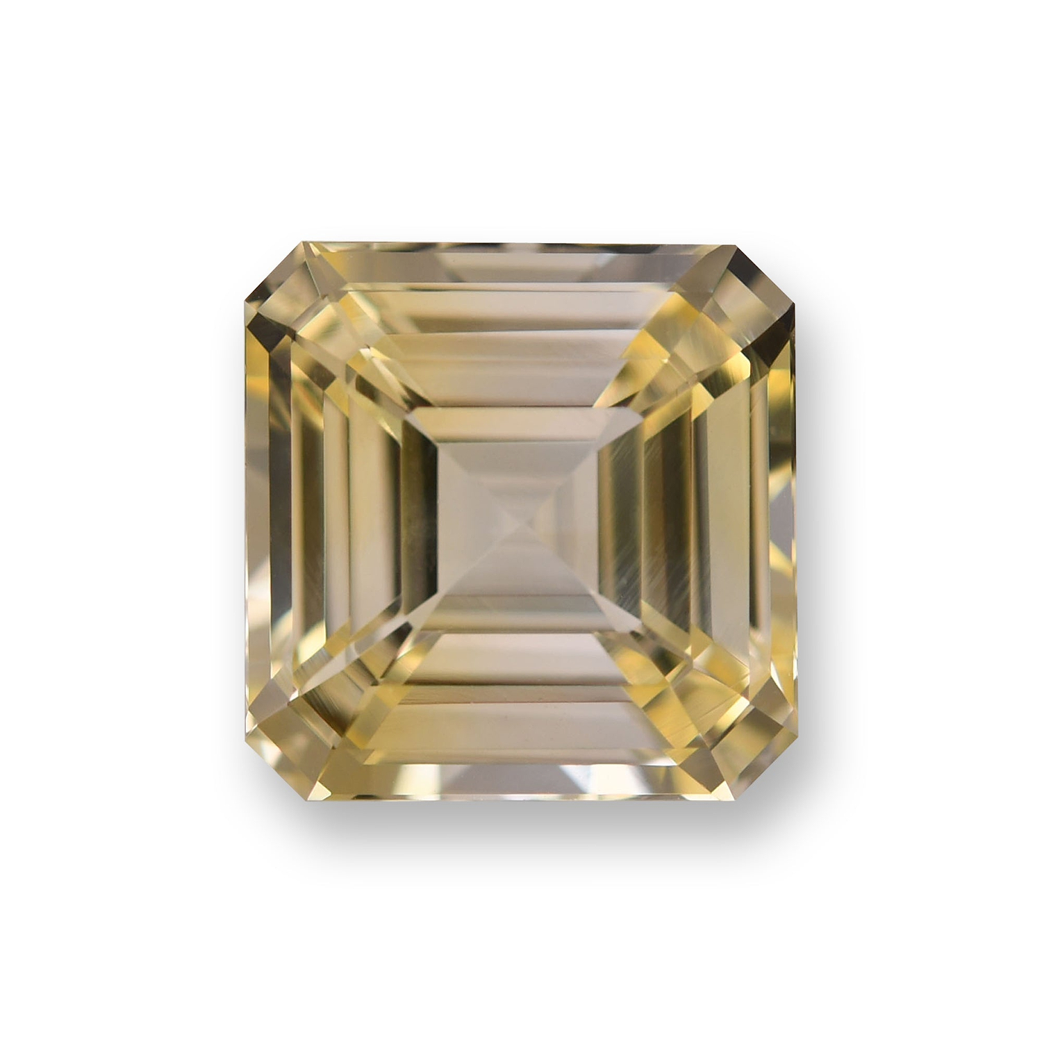 5.65 Carat Yellow SRI LANKAN Sq. Emerald Sapphire CD