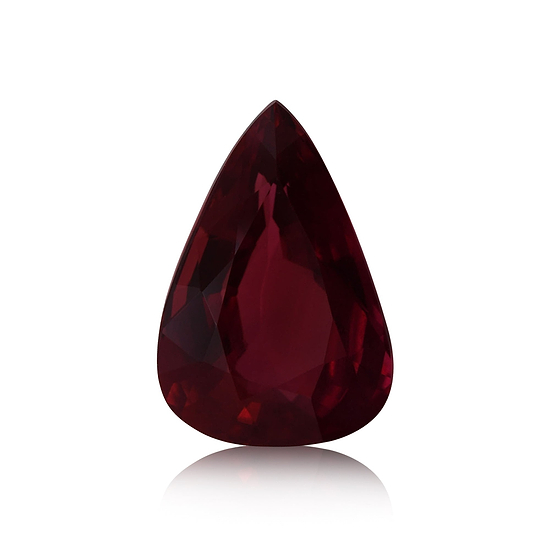 4.10 Carat Red MOZAMBIQUE Pear Ruby GRS No Heat