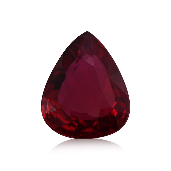 2.01 Carat Red MOZAMBIQUE Pear Ruby GRS