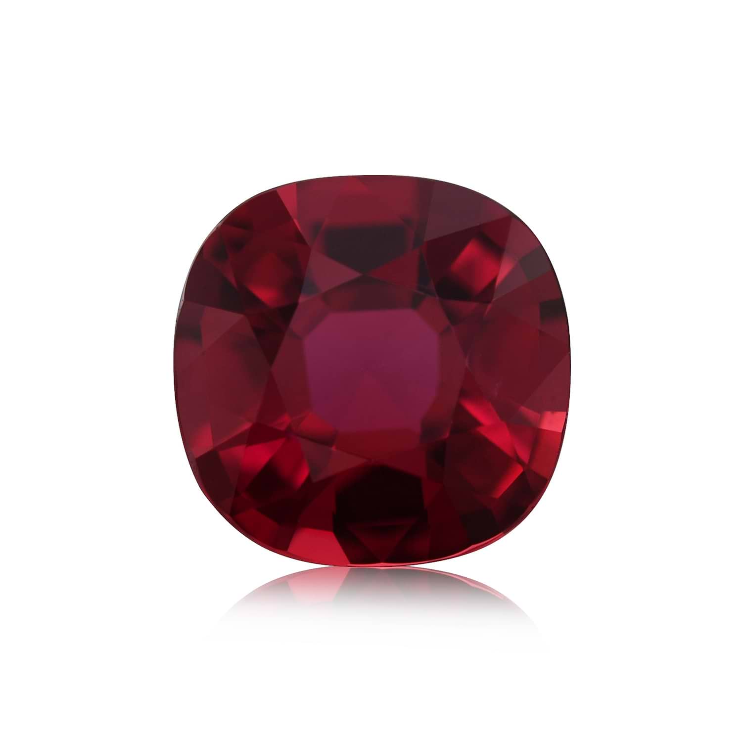 1.61 Carat Red MOZAMBICAN Cushion Ruby GIA