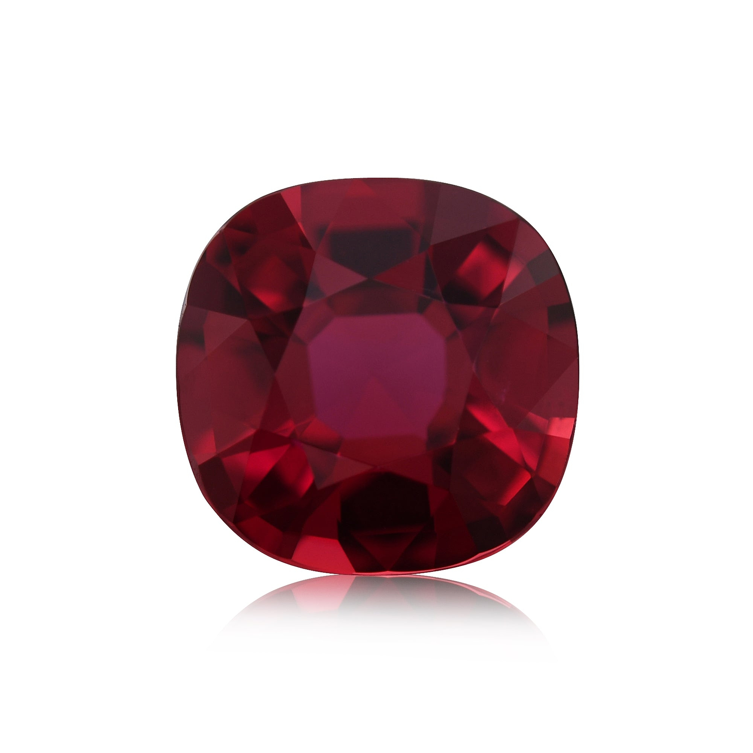 1.61 Carat Red MOZAMBICAN Cushion Ruby GIA