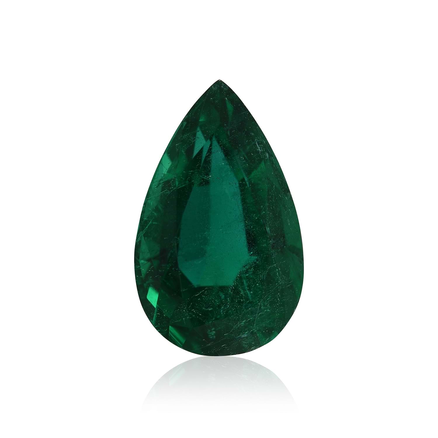 8.73 Carat Green ZAMBIAN Pear Emerald GRS