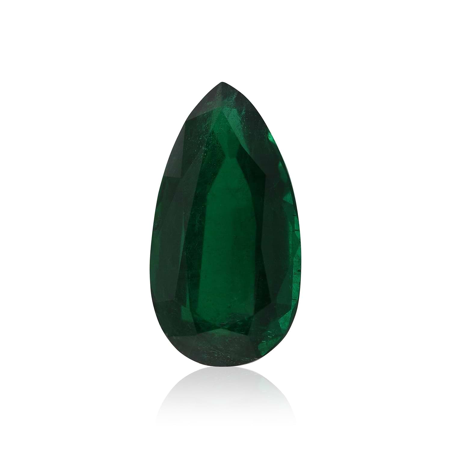 9.72 Carat Green ZAMBIAN Pear Emerald GIA