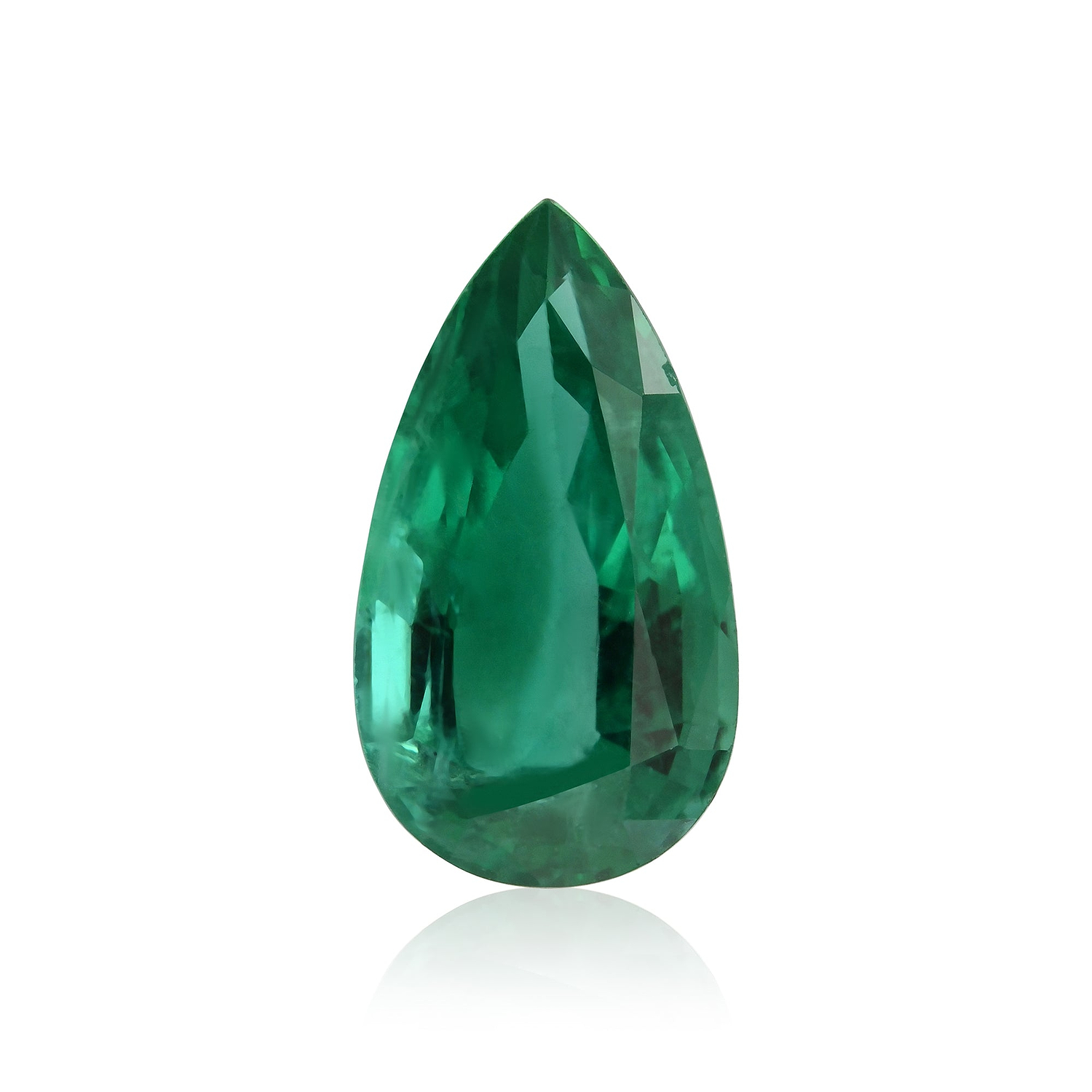 3.58 Carat Green  Pear Emerald