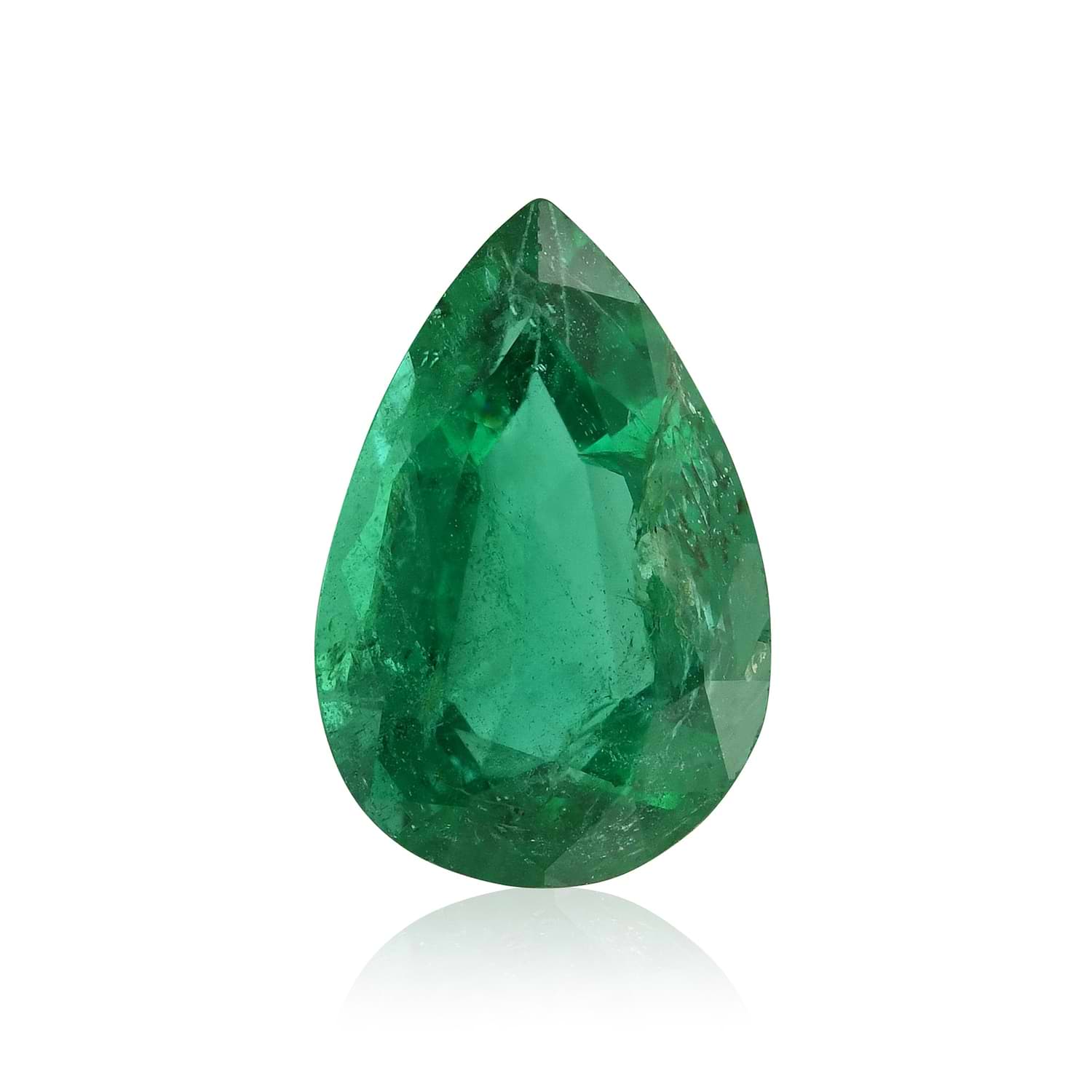 1.97 Carat Green ZAMBIAN Pear Emerald