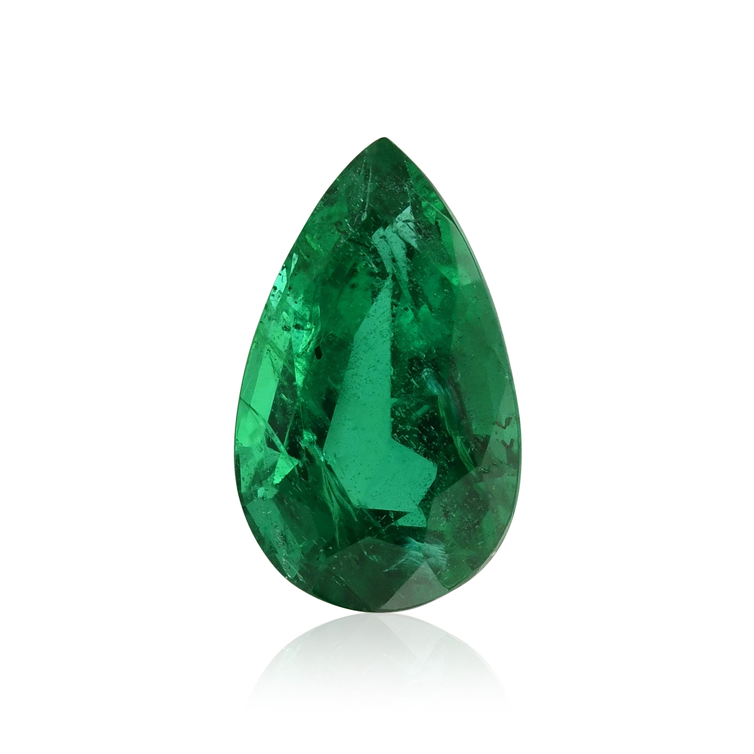 1.57 Carat Green ZAMBIAN Pear Emerald