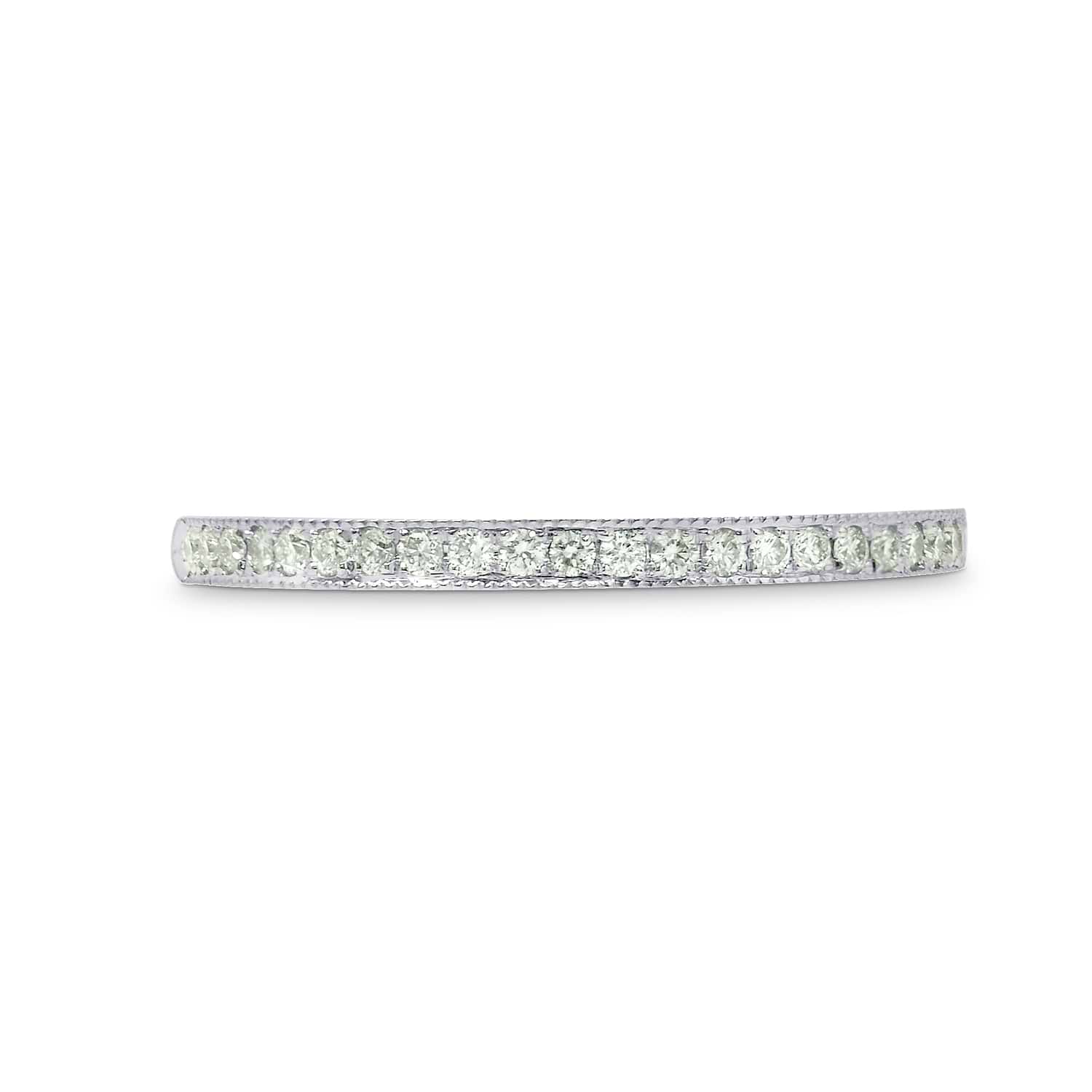 Milgrain Pave Half Eternity Diamond Band Ring