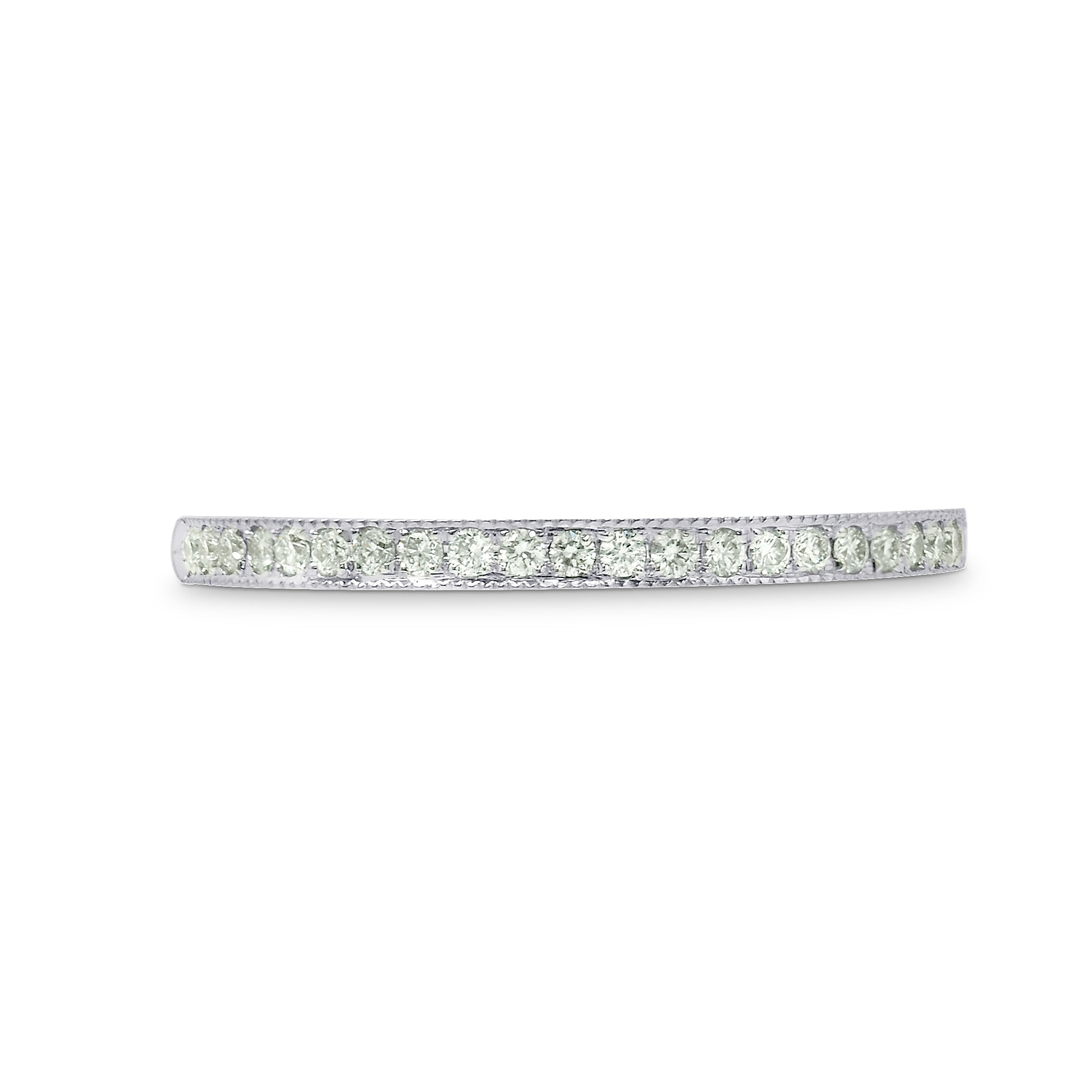 Milgrain Pave Half Eternity Diamond Band Ring