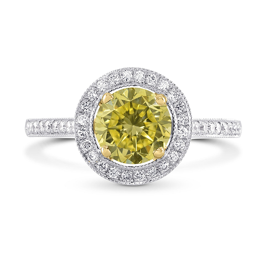 Vintage Style Milgrain Halo Diamond Ring Setting