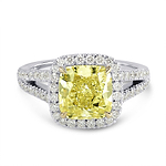 Open Pave Split Shank Diamond Halo Ring Setting