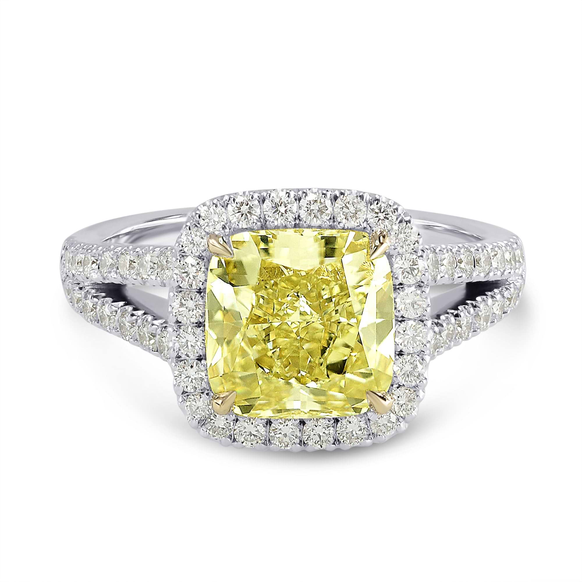 Open Pave Split Shank Diamond Halo Ring Setting