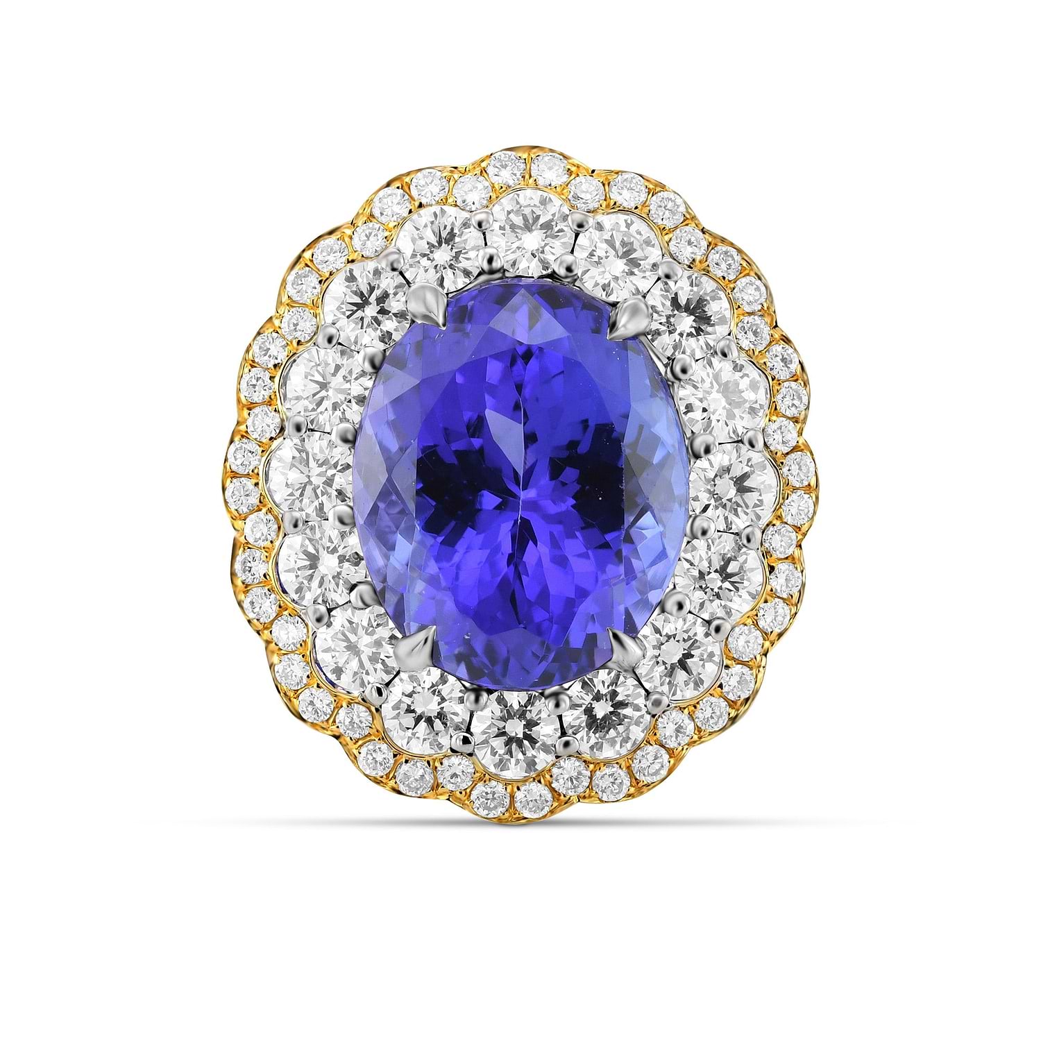 Tanzanite Floral Halo Ring