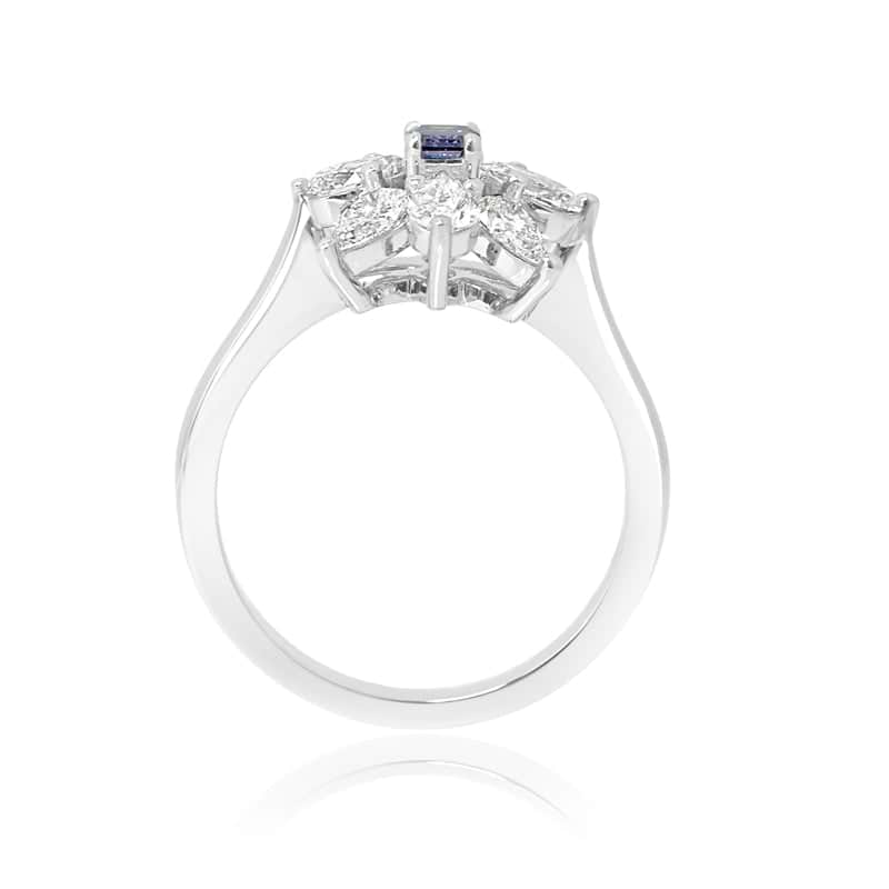 Dress ring setting with Pear Diamond Side-stones - 2