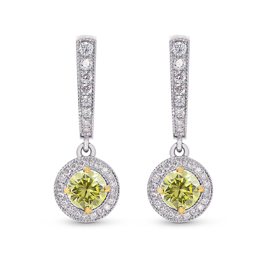 Diamond Drop Halo Earrings