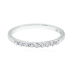 White Diamond 9 Stone Diamond Band Ring