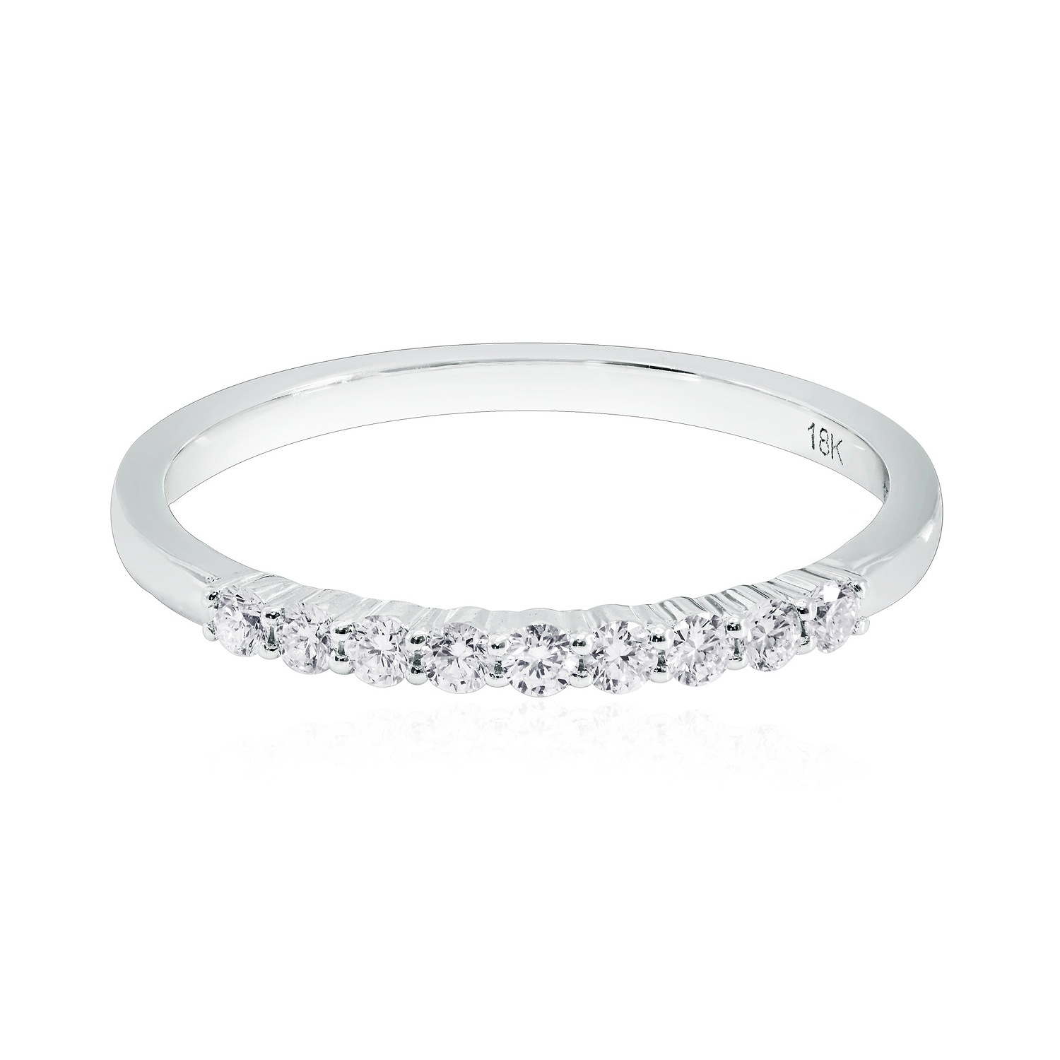 White Diamond 9 Stone Diamond Band Ring