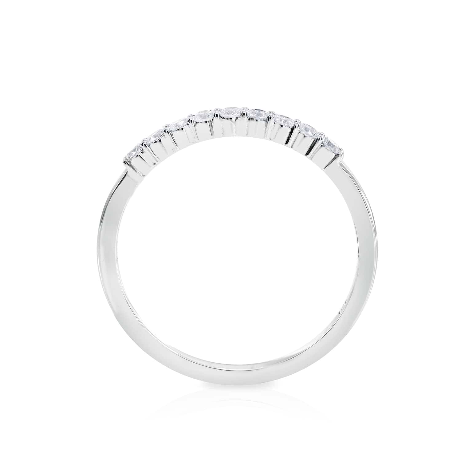 White Diamond 9 Stone Diamond Band Ring