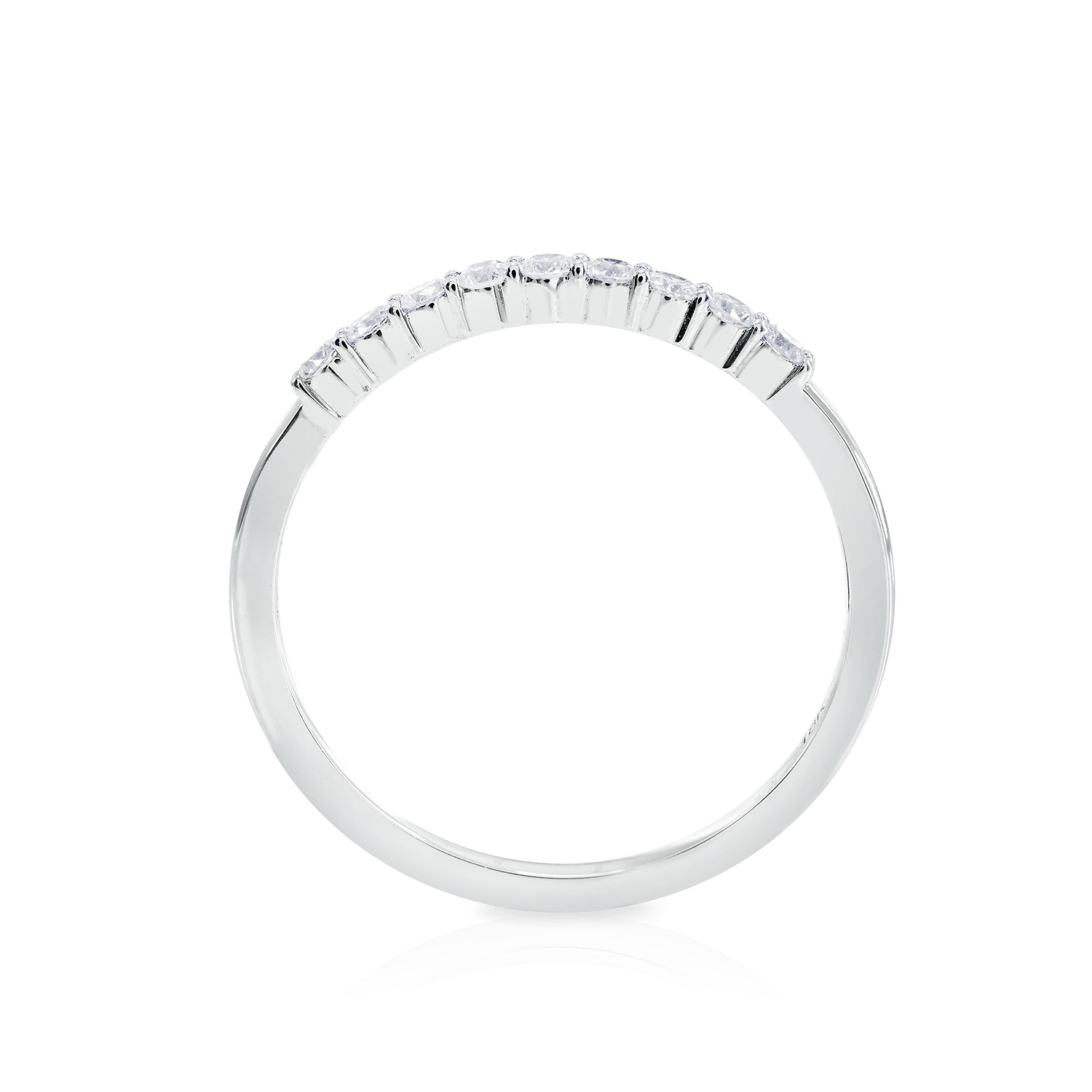 White Diamond 9 Stone Diamond Band Ring