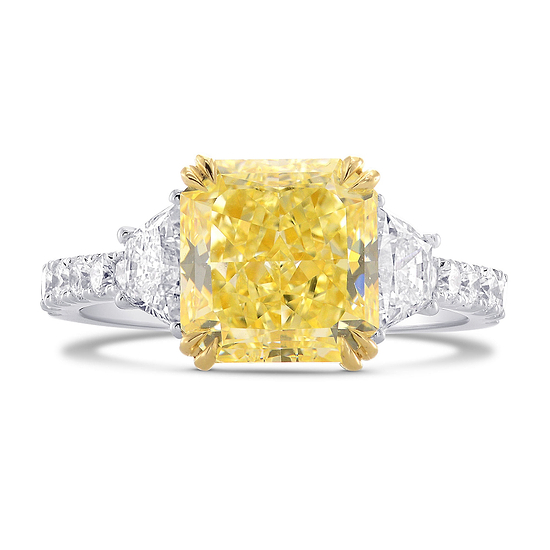 Trapezoid and Pave Diamond Side-stone Ring Setting