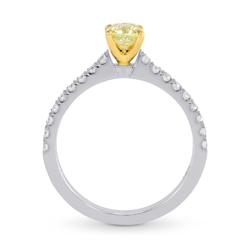Fancy Yellow Cushion & Pave Diamond Ring